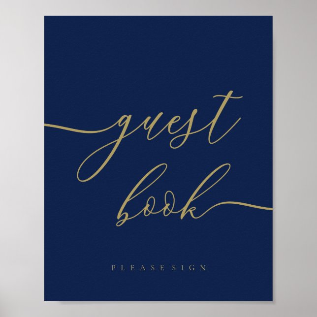 Poster Convidado de casamento com assinatura em dourado n (Frente)