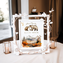 Poster Convidado do Chá de fraldas de Montanha do Bear Ad