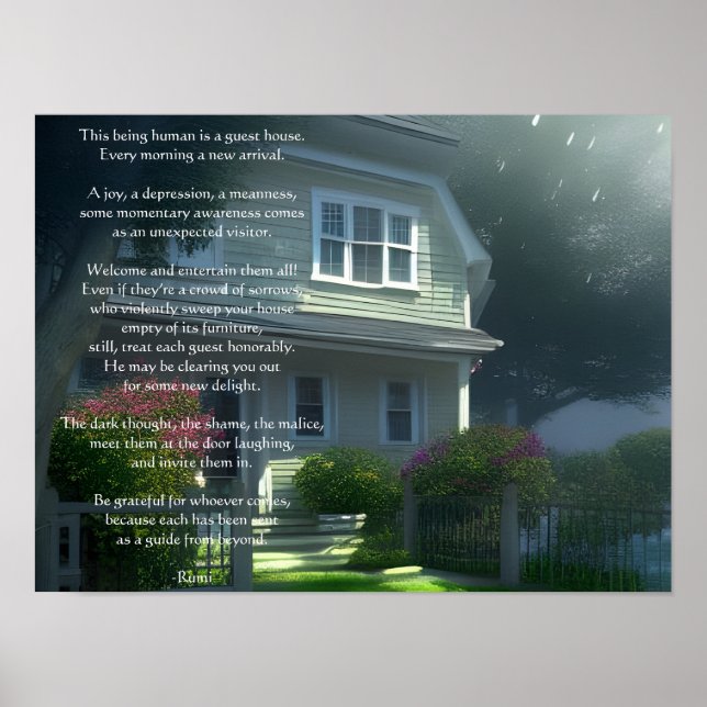 Poster Convidado House Rumi Poem (Frente)