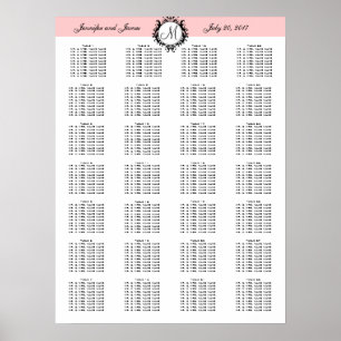 Póster Convidados cor-de-rosa da carta 280 do assento do