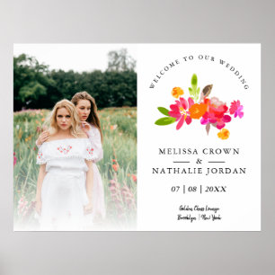 Poster Convidados de boas-vindas de Casal Floral LGBT Env