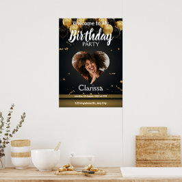Poster Convite Aniversário de Boas-vindas Editável