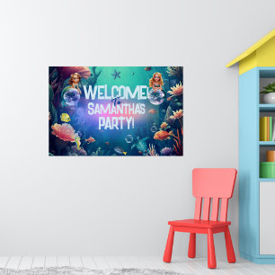 Poster Convite de aniversário de Sereia