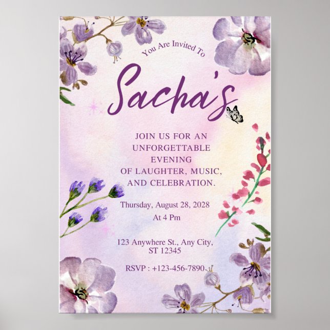 Poster Convite de Aniversário Personalizado | Aniversário (Frente)