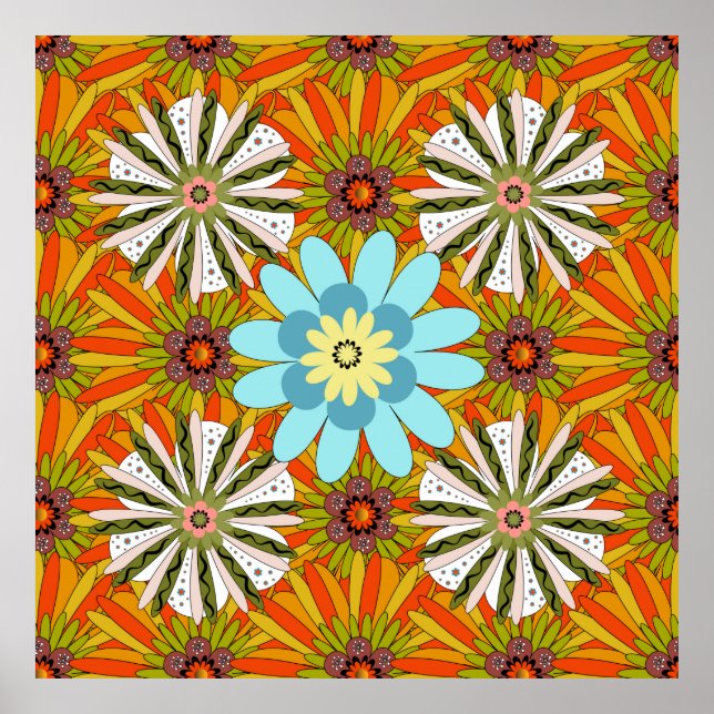Poster Convite de casamento. fundo floral abstrato. Ab (Frente)