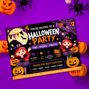 Poster Convite de Festa de Halloween para Crianças Assu