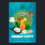 Poster Convite de festas de Cocktail de Verão Clube/Corpo<br><div class="desc">Personalizado do Cocktail de Verão Convide versáveis para qualquer tipo de clube/associação ou organização.</div>