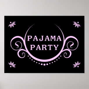 Poster convite de festas elegante do pijama