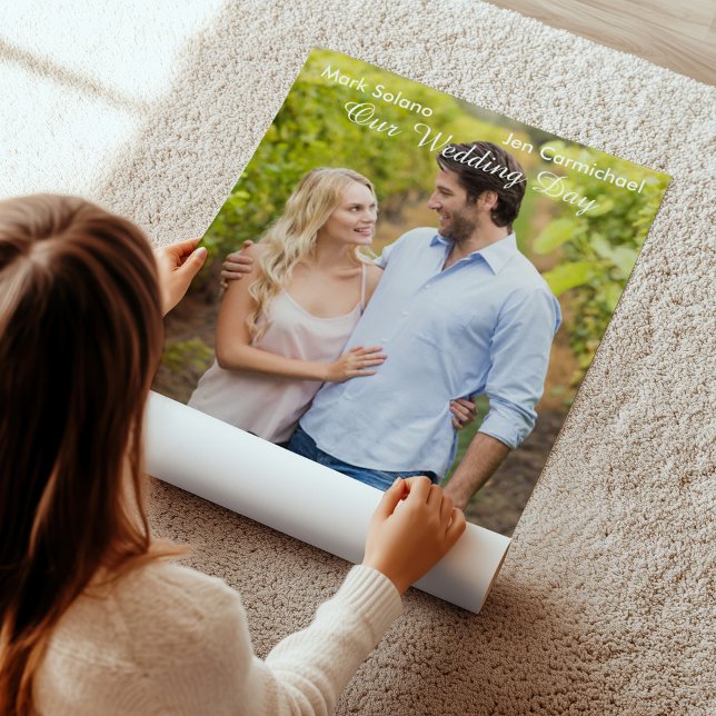 Póster Convite de Filme Única Foto de Casamento Preta (Criador carregado)