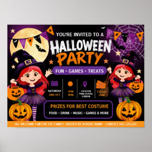 Poster Convite para Festa de Halloween para Crianças As