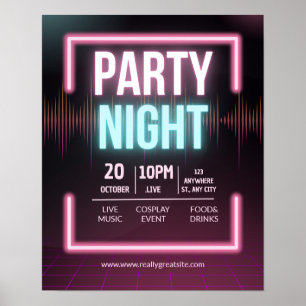 Poster Convite para Festa de Música, Panfleto de Festa No