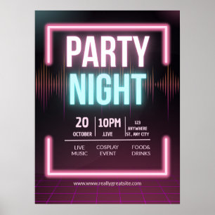 Poster Convite para Festa de Música, Panfleto de Festa No