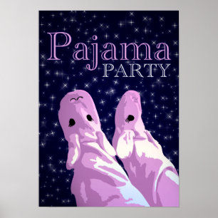 Póster convites de festas do pijama: nightshine