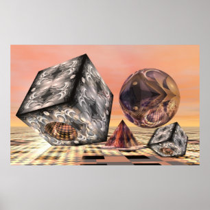 Póster Convocando formas geométricas