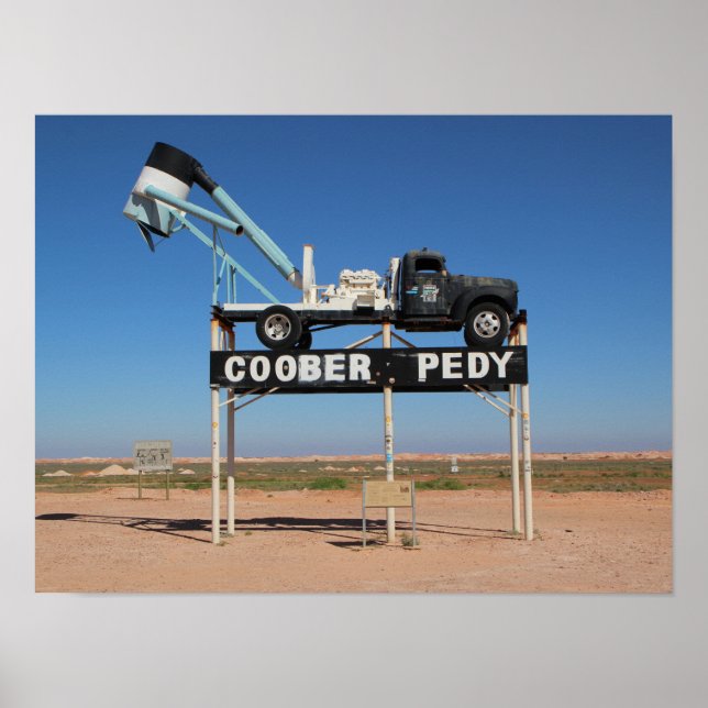 Póster Coober Pedy Outback Austrália Foto de Souvenir (Frente)