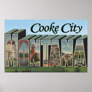 Poster Cooke City, Montana - Large Letter Scenes