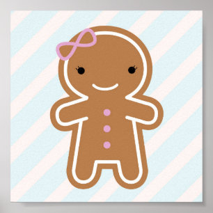 Poster Cookie Cute Kawaii Gingerpão Girl