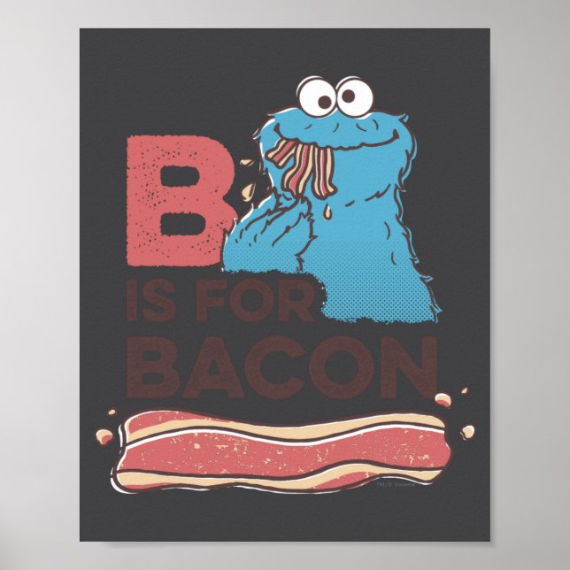 Poster Cookie Monster B Is For Bacon  (Frente)