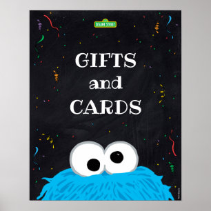 Poster Cookie Monster Presentes de 1º Aniversário e Sin