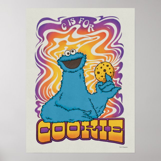 Poster Cookie Monster | Psicodélico (Frente)