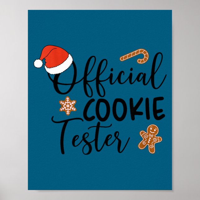 Poster Cookie Tester &amp; Cookie Baker Funny Christmas C (Frente)