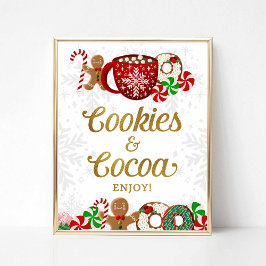 Poster Cookies & Cacau - Sinal de Festa de Natal doce