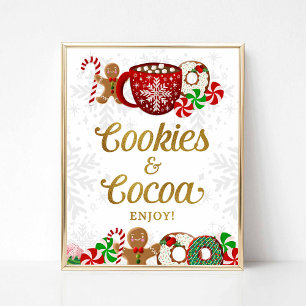 Poster Cookies & Cacau - Sinal de Festa de Natal doce