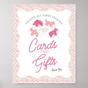 Poster Cookies de animais cor-de-rosa Cartões e presentes