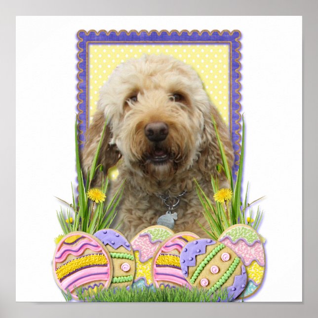 Poster Cookies de Ovos de Páscoa - GoldenDoodle (Frente)