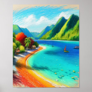 Poster Cook's Bay, Moorea, Polinésia Francesa