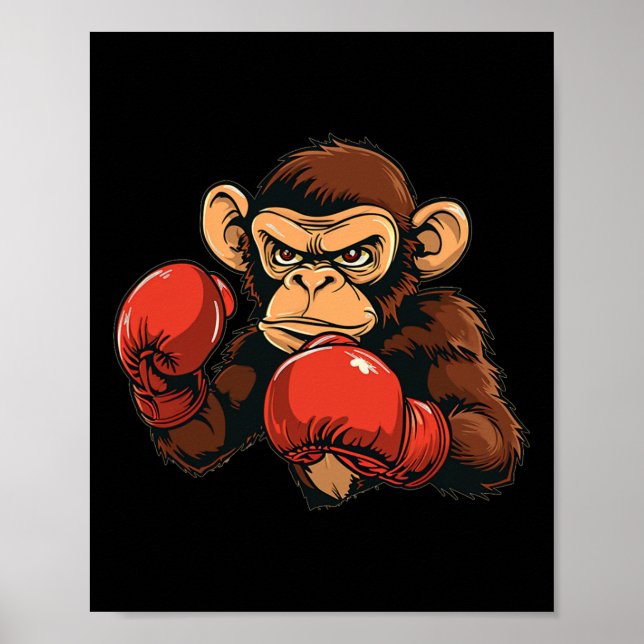 Poster Cool Boxing Monkey Costume  (Frente)