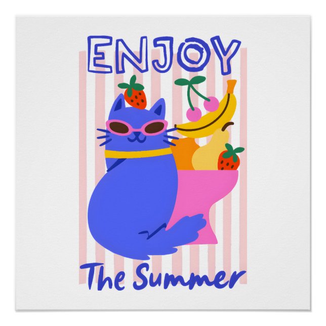 Póster Cool Cat Enjoying the Summer (Frente)