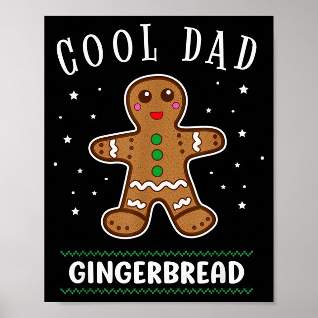 Poster Cool Dad Gingerbread Man Cookie Family Christmas P (Frente)