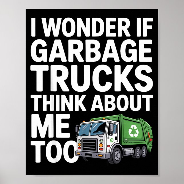 Poster Cool Garbage Truck Design For Men Women Trash Garb (Frente)