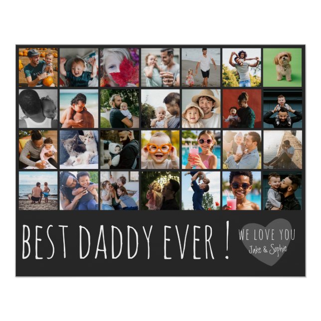 Póster Cool Grey 28 Photo Best Daddy Ever (Frente)