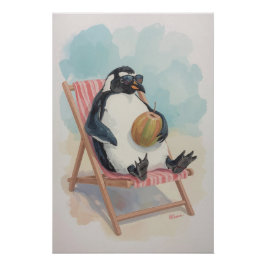 Póster Cool Penguin Poster | Summer Cartoon Wall Art