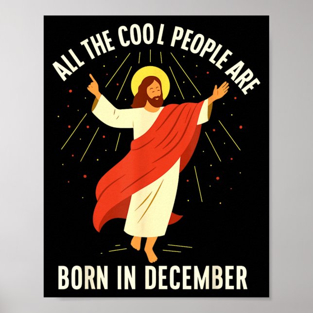 Poster Cool People Are Born In December Christian  (Frente)