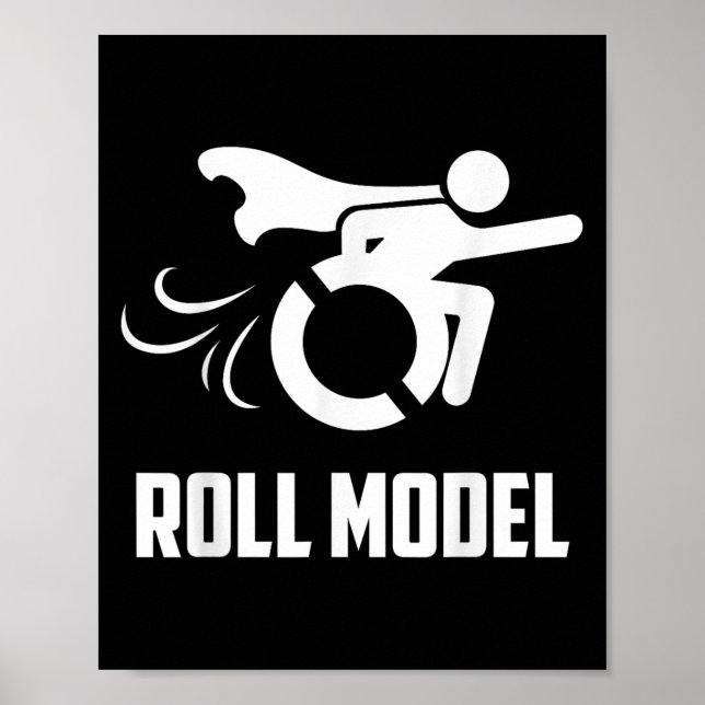 Poster Cool Roll Model _ Funny Handicapped Person Wheelch (Frente)