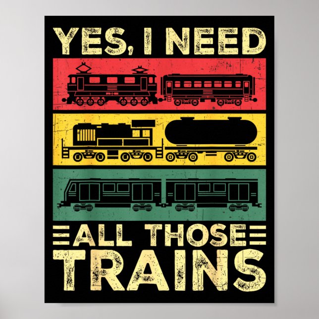 Poster Cool Train Model Funny Train Railroad  (Frente)