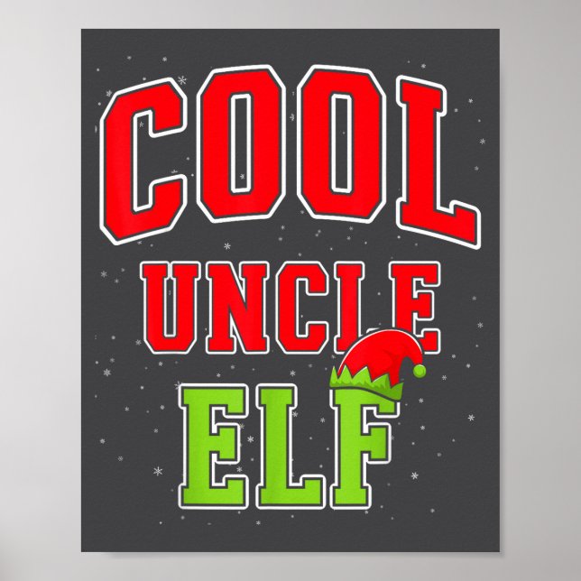 Poster Cool Uncle Elf Christmas Family Matching Group Xma (Frente)