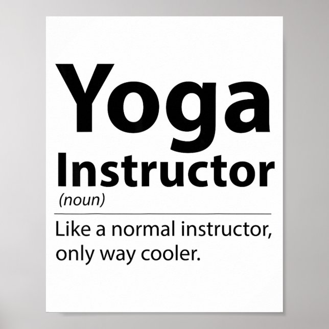 Poster Cool Yoga Instructor Definition Funny Yoga Lover  (Frente)