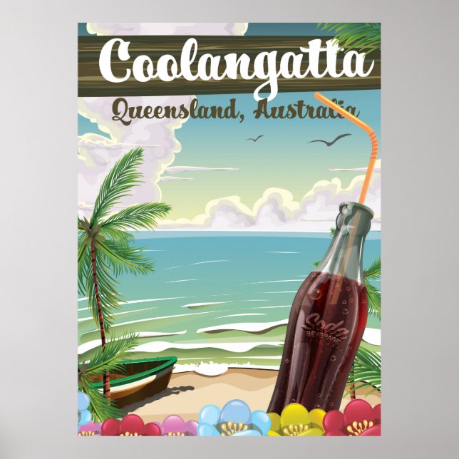 Póster Coolangatta viagens vintage da Austrália (Frente)