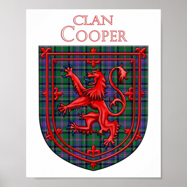 Poster Cooper Tartan Scottish Xadrez Lion Rampant (Frente)