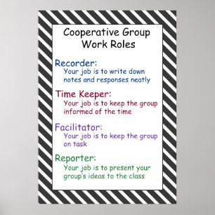 Poster cooperativo das regras de trabalho do grupo