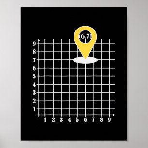Poster Coordenada 6 Número 67 Seis Sete Meme