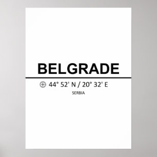 Poster Coordenadas Belgrado