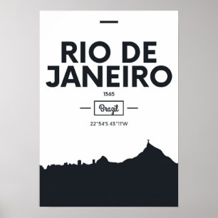 Póster Coordenadas da cidade de Rio de Janeiro, Brasil  
