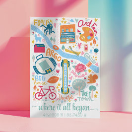 Póster Coordenadas Personalizadas do Mapa de Ann Arbor Mi