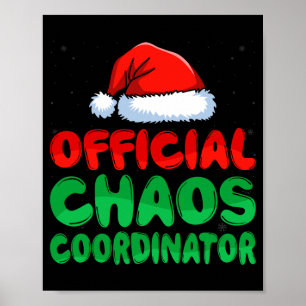 Poster Coordenador de caos masculino chapéu do papai noel