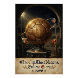 Póster Copa do Mundo 2026 Cartaz de Futebol Renascença EU